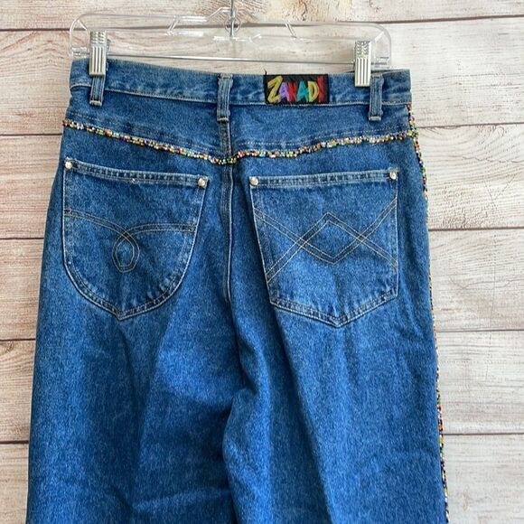 VINTAGE ZANADI BEADED AND EMBROIDERED HIGH RISE JEANS - Picture 7 of 13